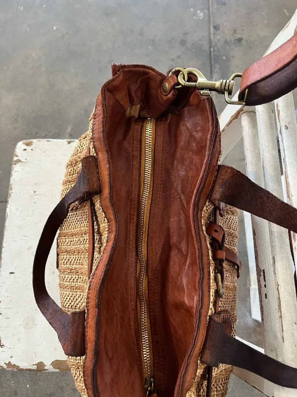 Campomaggi Leather and Woven Fiber Tote - Picture 3 of 3